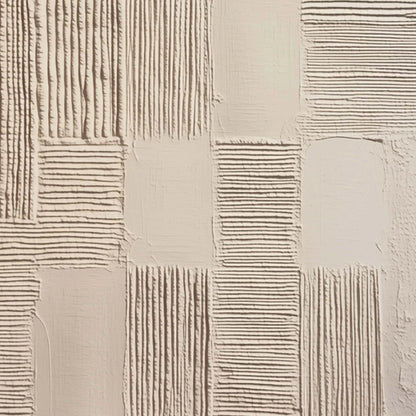 FOUNDATIONS: Textured Minimalist Abstract Painting in Beige | rolled canvas, ready for custom framing
