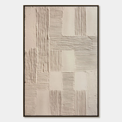 FOUNDATIONS: Textured Minimalist Abstract Painting in Beige | hanging in FOUNDATIONS: Textured Minimalist Abstract Painting in Beige featuring layered textured brushwork in refined tones; minimalis...