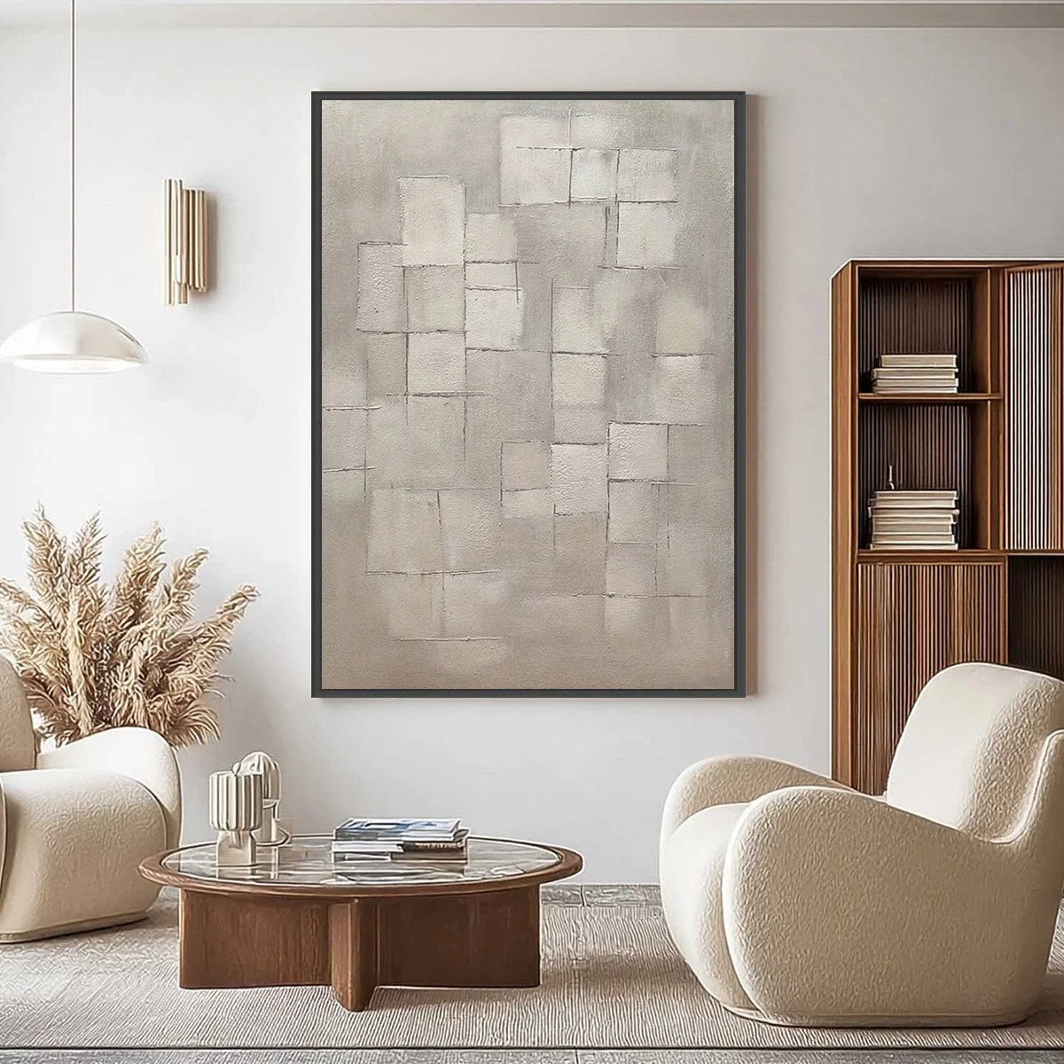 FOUNDATIONS: Textured Minimalist Geometric Abstract Painting | Minimalist closeup, raised brushwork detail