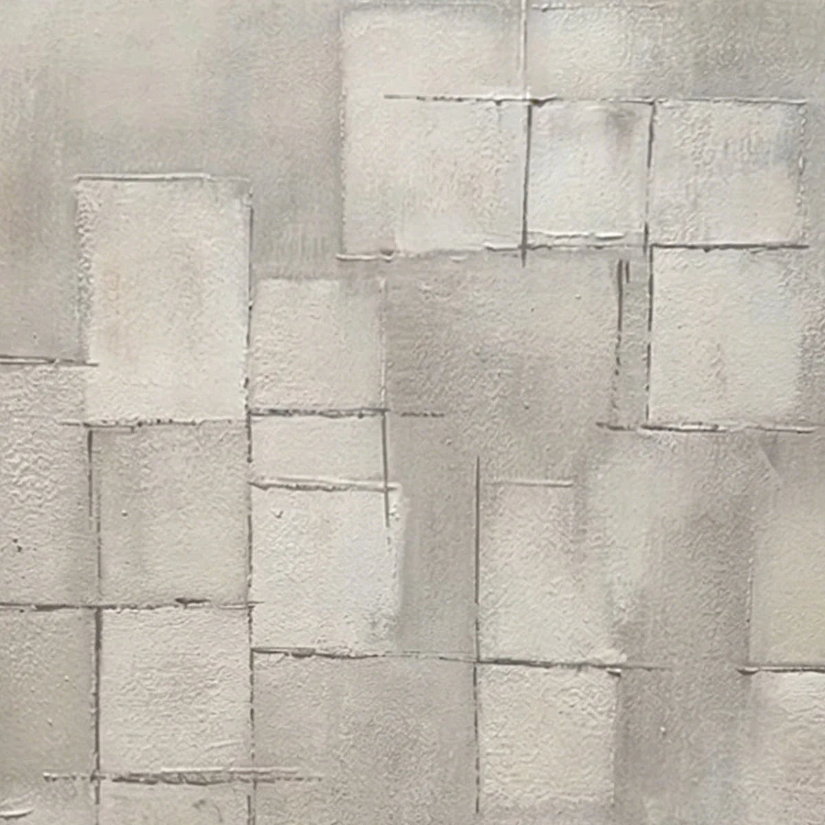 FOUNDATIONS: Textured Minimalist Geometric Abstract Painting | rectangular format, hand-painted canvas edge