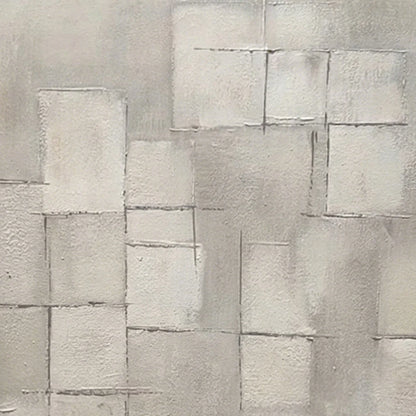 FOUNDATIONS: Textured Minimalist Geometric Abstract Painting | rectangular format, hand-painted canvas edge