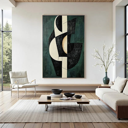 FRAGMENTED FORMS: Textured Geometric Abstract Oil Painting | Abstract closeup, raised brushwork detail