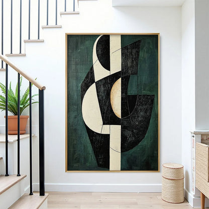 FRAGMENTED FORMS: Textured Geometric Abstract Oil Painting | rolled canvas, ready for custom framing