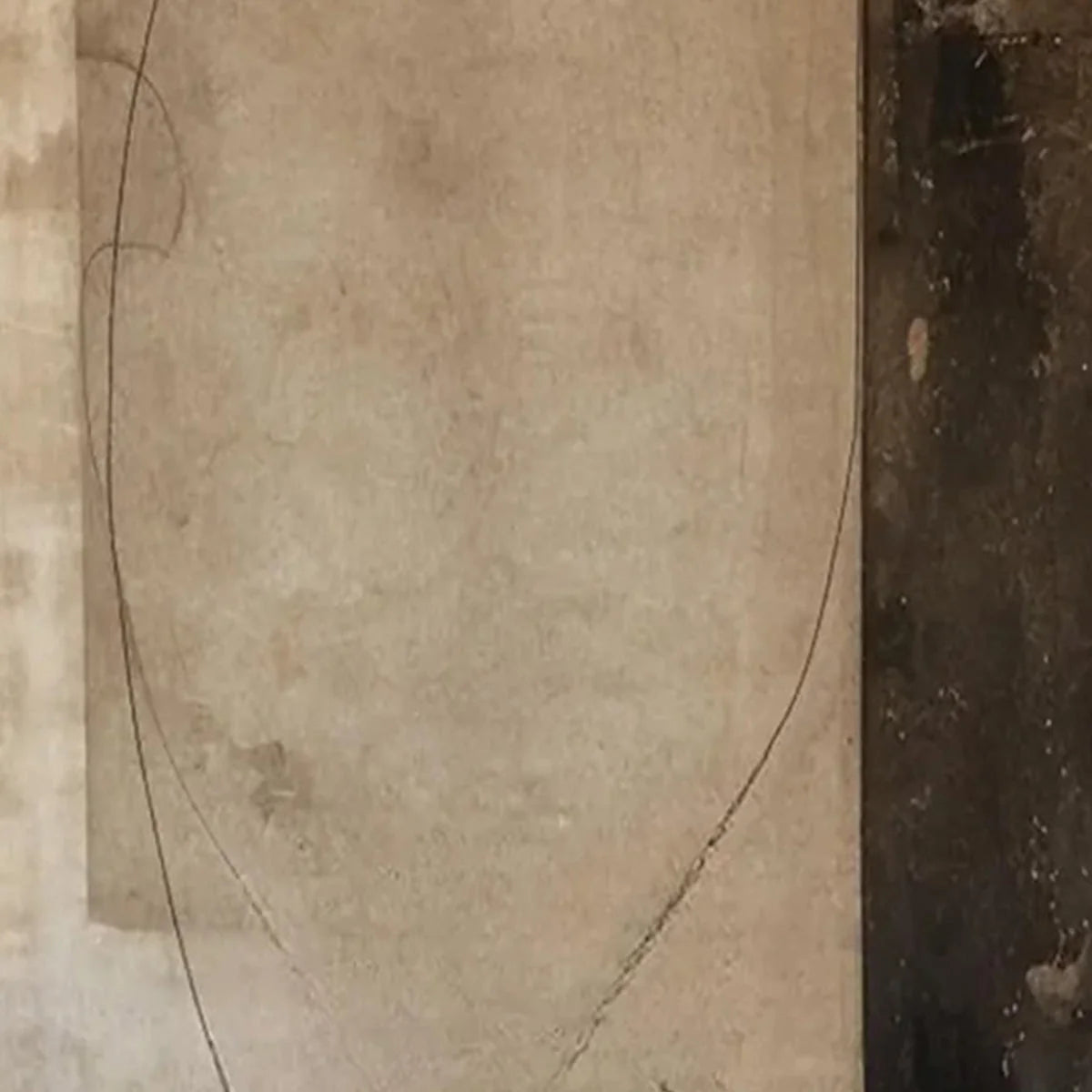 FRAGMENTED MEMORY: Wabi Sabi Style Textured Abstract Painting | rectangular format, hand-painted canvas edge
