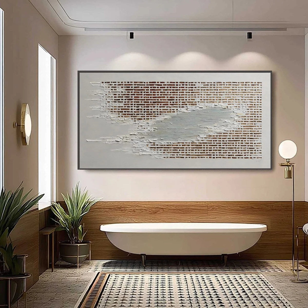 FRAGMENTS OF TIME: Textured Minimalist Architectural Abstract Painting | Minimalist closeup, raised brushwork detail