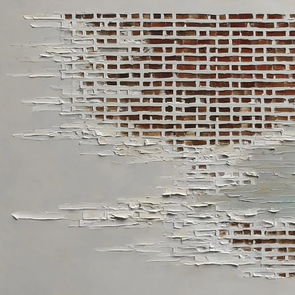 FRAGMENTS OF TIME: Textured Minimalist Architectural Abstract Painting | rectangular format, hand-painted canvas edge