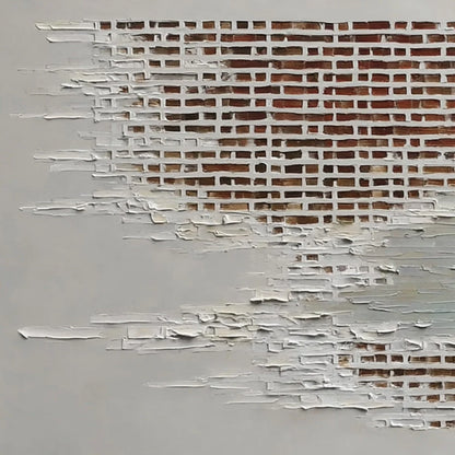 FRAGMENTS OF TIME: Textured Minimalist Architectural Abstract Painting | rectangular format, hand-painted canvas edge