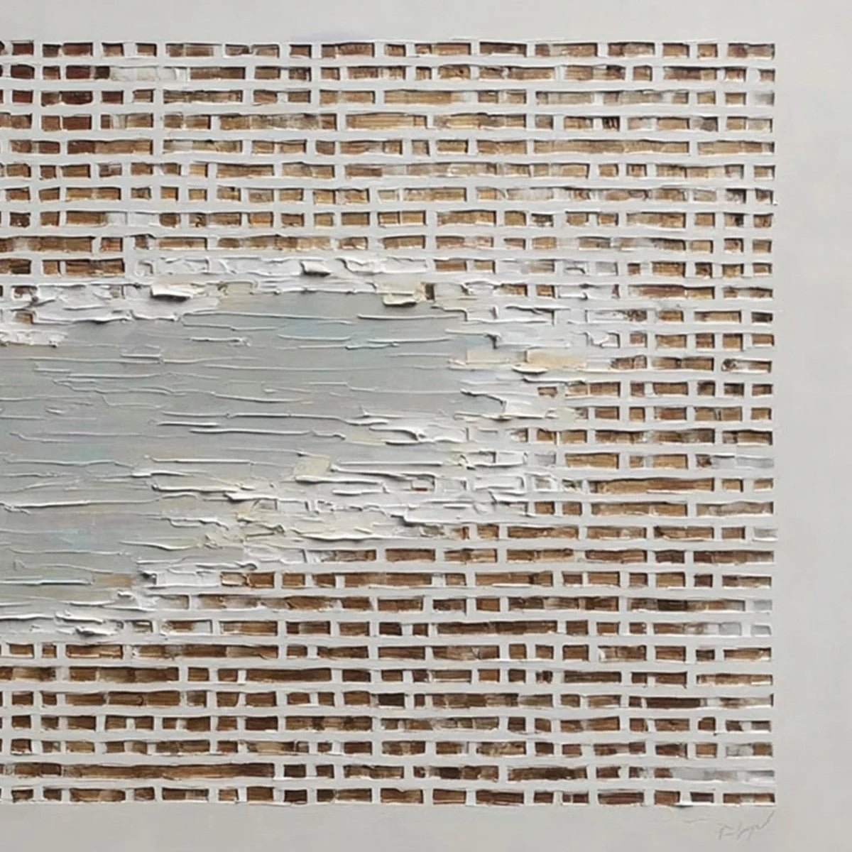 FRAGMENTS OF TIME: Textured Minimalist Architectural Abstract Painting | rolled canvas, ready for custom framing