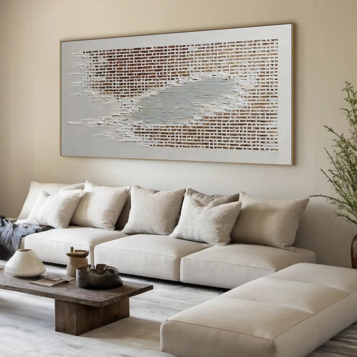 FRAGMENTS OF TIME: Textured Minimalist Architectural Abstract Painting | multi-color palette, original oil on stretched canvas art