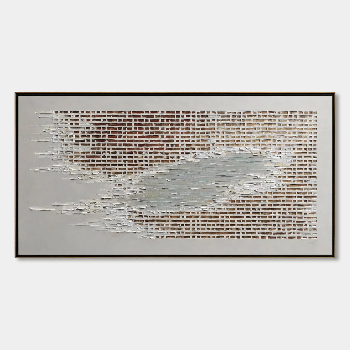 FRAGMENTS OF TIME: Textured Minimalist Architectural Abstract Painting | hanging in living room, Minimalist wall art