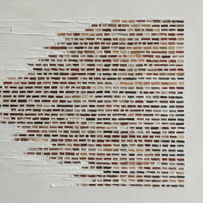 FRAGMENTS: Textured Minimalist Painting of Deconstructed Architecture | rolled canvas, ready for custom framing