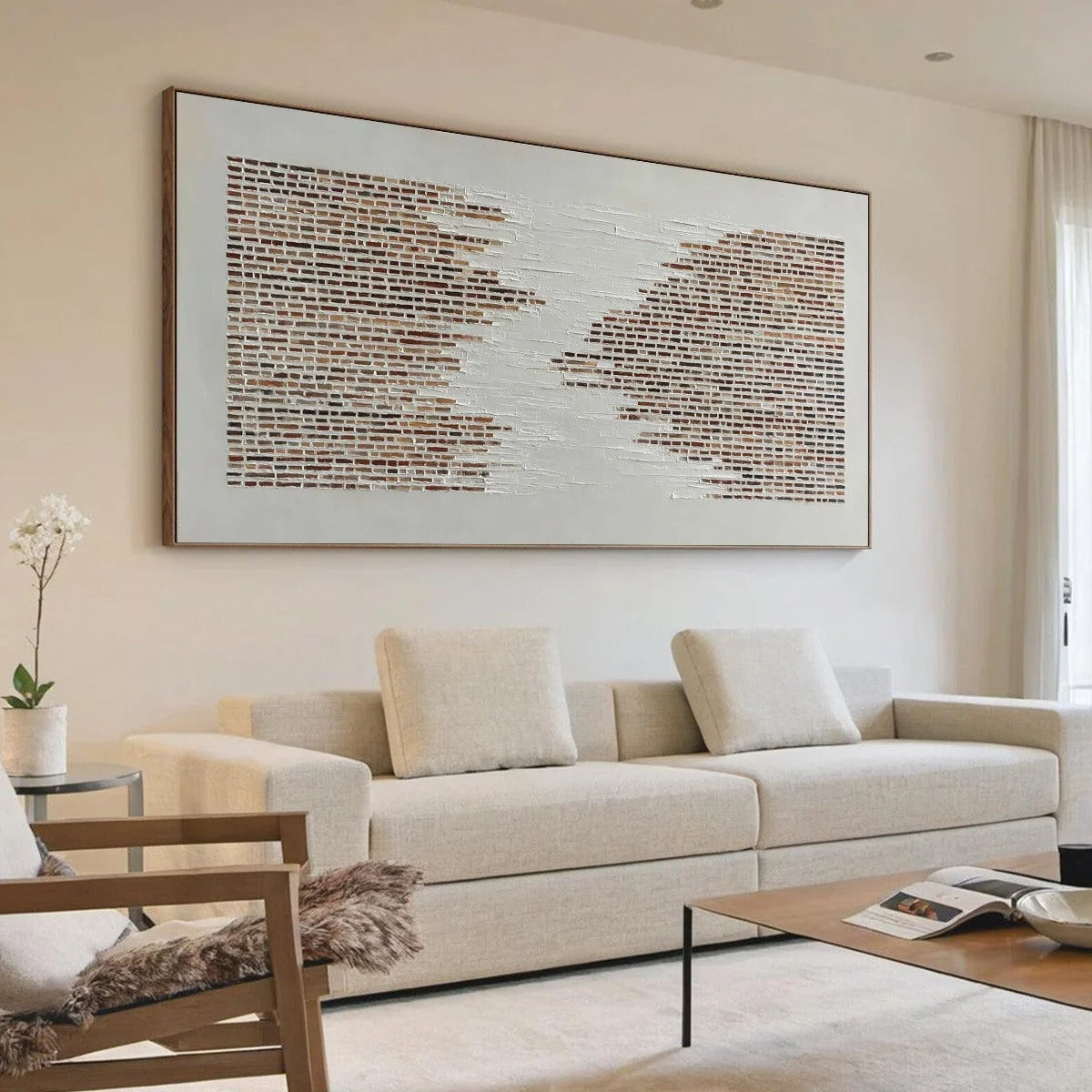FRAGMENTS: Textured Minimalist Painting of Deconstructed Architecture | Minimalist mood, soft natural light studio shot
