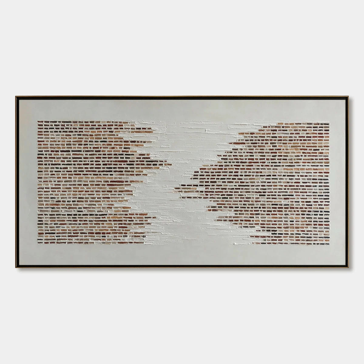 FRAGMENTS: Textured Minimalist Painting of Deconstructed Architecture | hanging in living room, Minimalist wall art