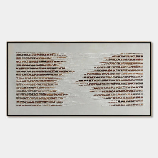 FRAGMENTS: Textured Minimalist Painting of Deconstructed Architecture | hanging in living room, Minimalist wall art