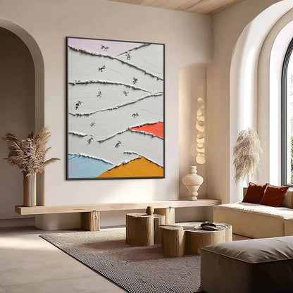 FRAGMENTS: Textured Wabi-Sabi Abstract Impasto Painting | Abstract mood, soft natural light studio shot