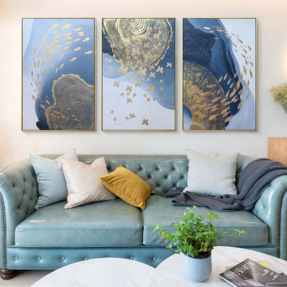 Framed painting 3 pieces wall art Abstract butterfly art Acrylic Paintings on Ca #4
