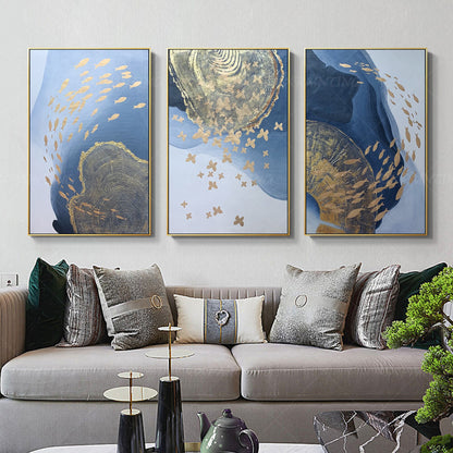Framed painting 3 pieces wall art Abstract butterfly art Acrylic Paintings on Ca #5