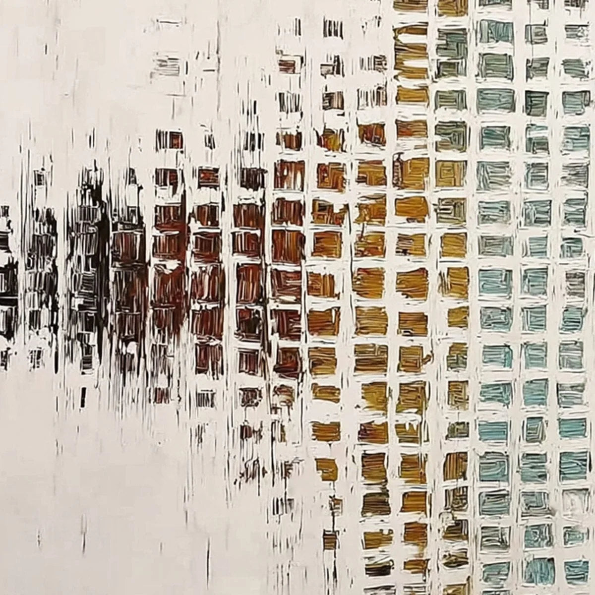 FREQUENCY: Large Textured Wabi Sabi Abstract Painting | rectangular format, hand-painted canvas edge