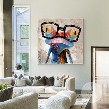 Frog Painting: Textured Acrylic POP Art on Canvas #2