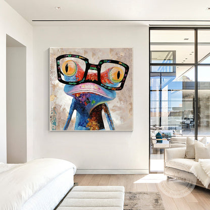 Frog Painting: Textured Acrylic POP Art on Canvas #5