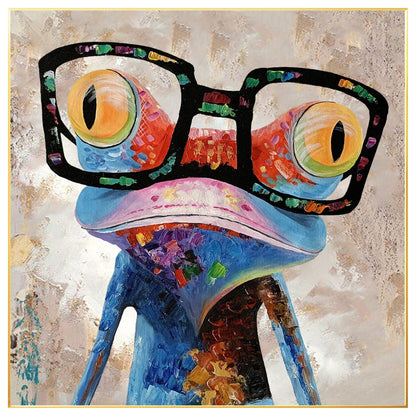Frog Painting: Textured Acrylic POP Art on Canvas #8