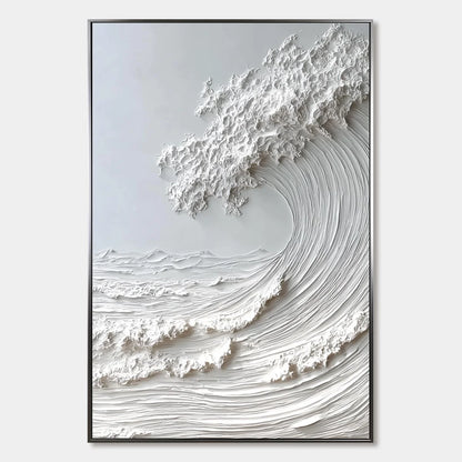 FROZEN MOMENTUM: Textured Impasto Seascape Oil Painting | hanging in living room, Abstract wall art