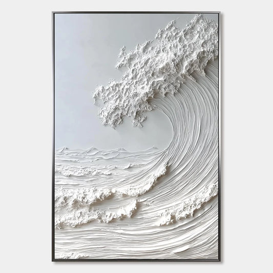 FROZEN MOMENTUM: Textured Impasto Seascape Oil Painting | hanging in living room, Abstract wall art