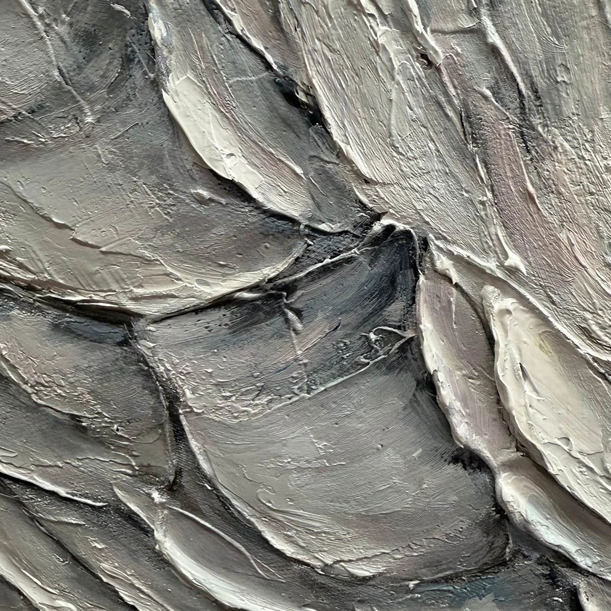FROZEN PEAKS: Textured Impasto Mountain Landscape Oil Painting | rectangular format, hand-painted canvas edge