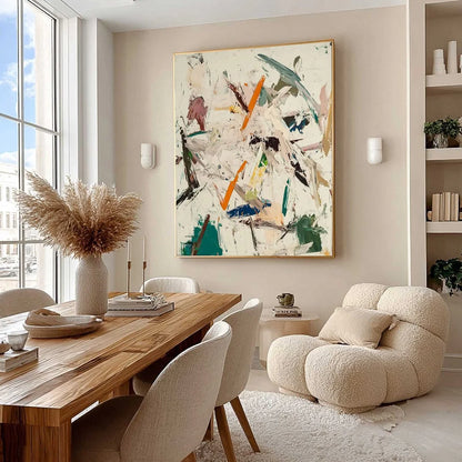 FROZEN RUSH: Textured Abstract Impasto Oil Painting | Abstract mood, soft natural light studio shot