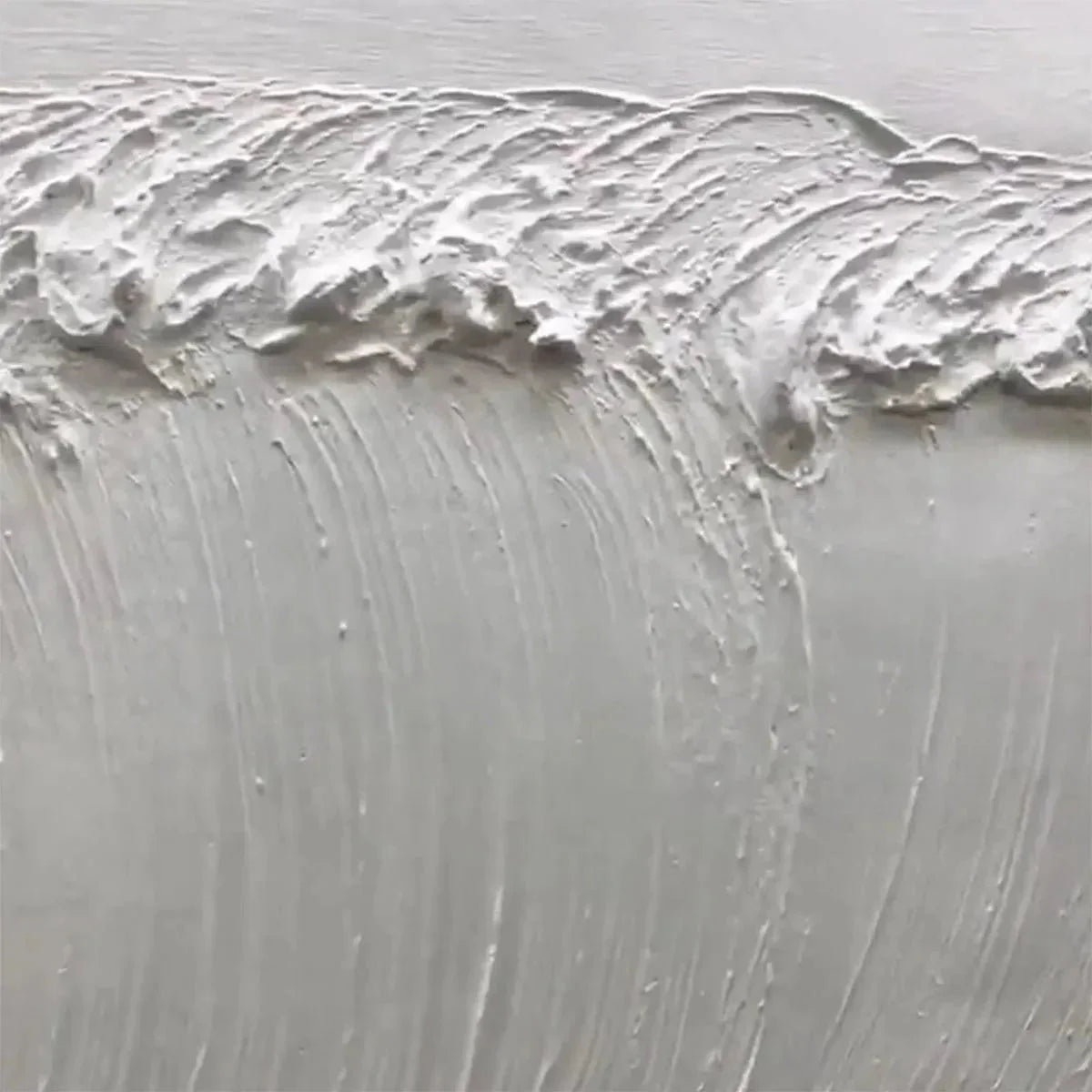 FROZEN TIDE: Textured White Wave Painting | Abstract mood, soft natural light studio shot