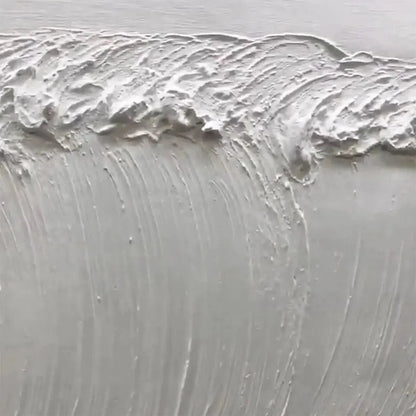 FROZEN TIDE: Textured White Wave Painting | Abstract mood, soft natural light studio shot