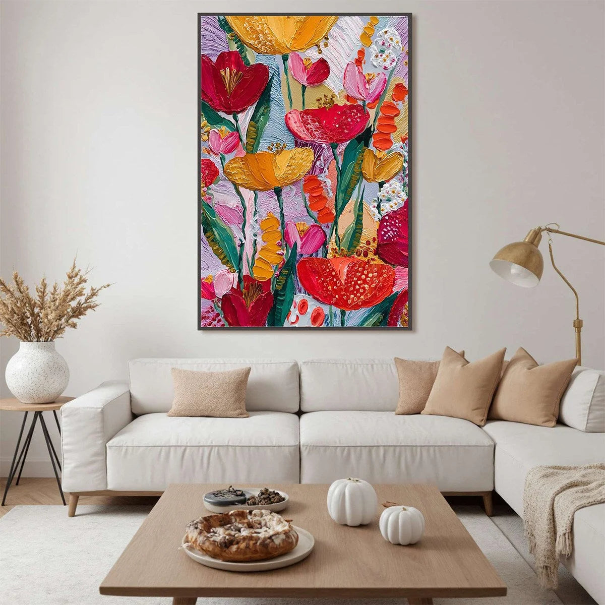 GARDEN MELODY: Textured Impasto Floral Oil Painting | Abstract closeup, raised brushwork detail