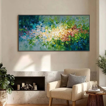GARDEN OF LIGHT: Textured Abstract Floral Impasto Oil Painting | Abstract closeup, raised brushwork detail