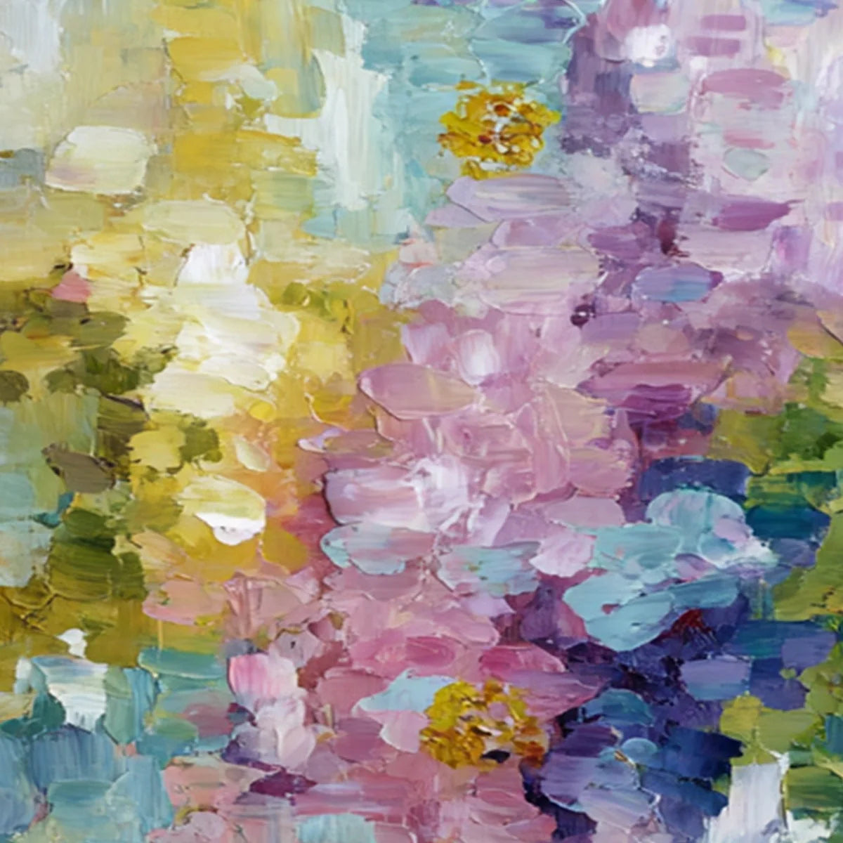 GARDEN REVERIE: Colorful Abstract Floral Impasto Painting Set | rolled canvas, ready for custom framing
