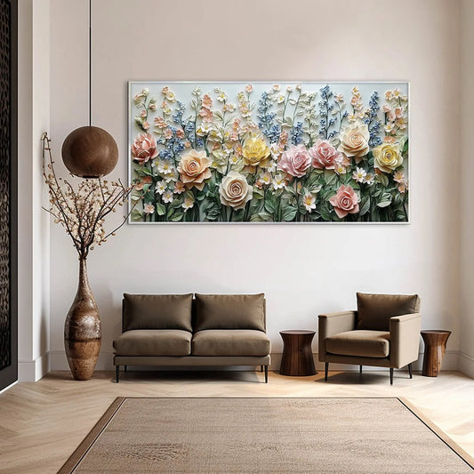 GARDEN RHAPSODY: Textured Floral Oil Painting