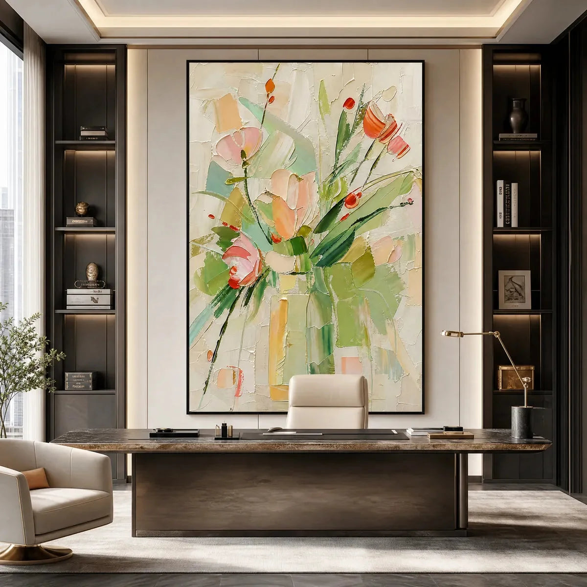 GARDEN'S BREATH: Textured Impasto Floral Still Life Oil Painting | Figurative closeup, raised brushwork detail