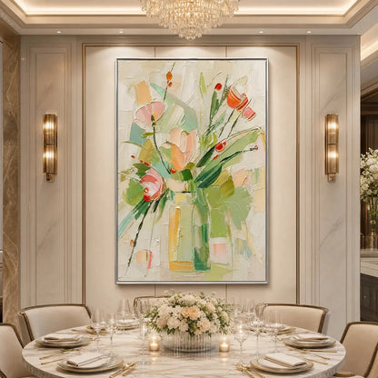 GARDEN'S BREATH: Textured Impasto Floral Still Life Oil Painting | rolled canvas, ready for custom framing
