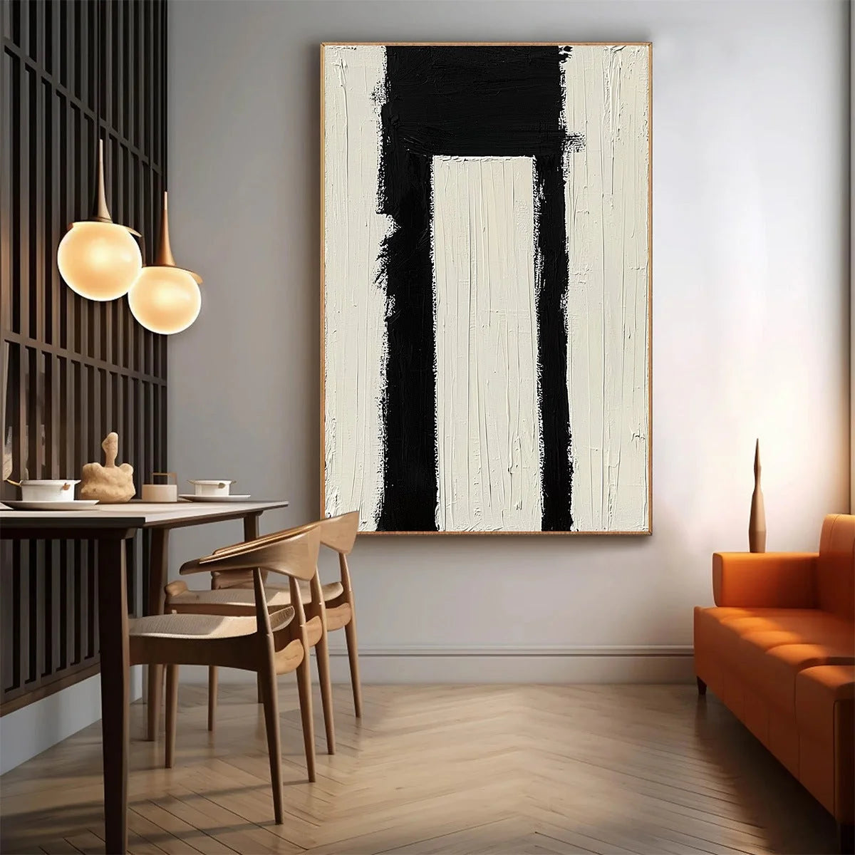 GATEWAY: Textured Minimalist Abstract Oil Painting | Minimalist closeup, raised brushwork detail