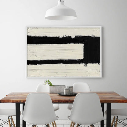 GATEWAY: Textured Minimalist Abstract Oil Painting | gold frame stretched on neutral wall