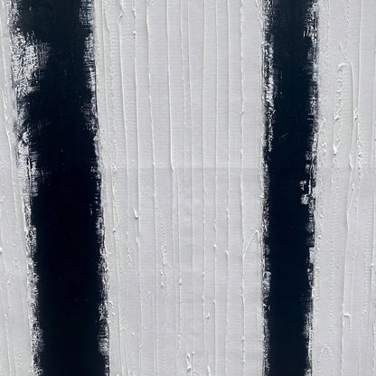 GATEWAY: Textured Minimalist Abstract Oil Painting | black frame version on white wall