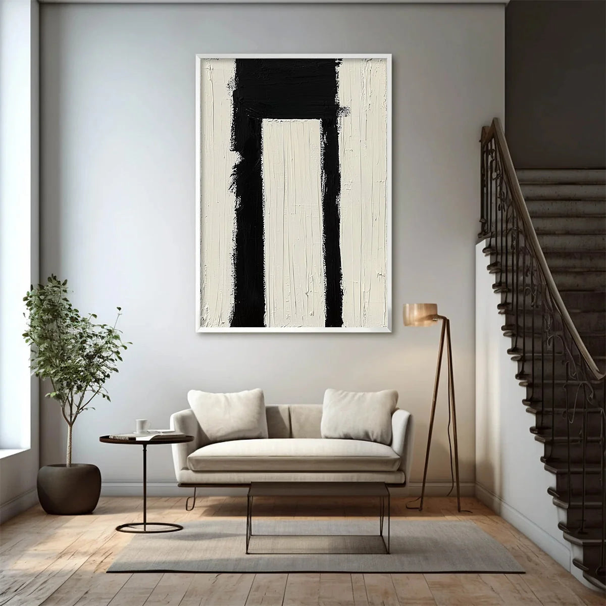 GATEWAY: Textured Minimalist Abstract Oil Painting | Minimalist mood, soft natural light studio shot