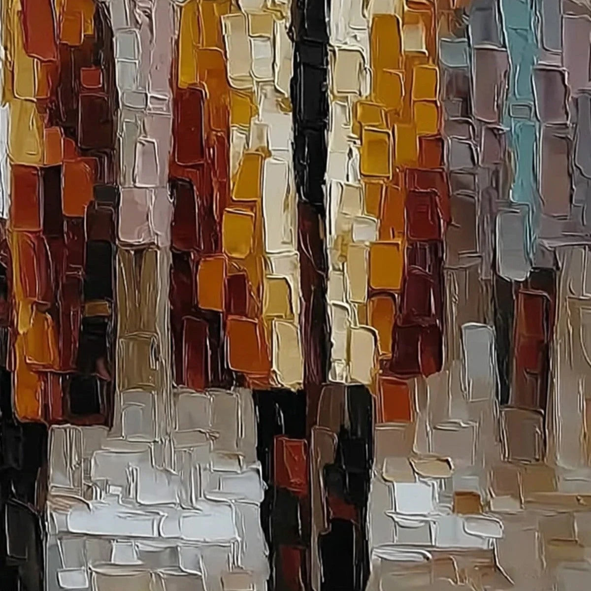 THE GATHERING: Abstract Figurative Palette Knife Impasto Painting | rolled canvas, ready for custom framing