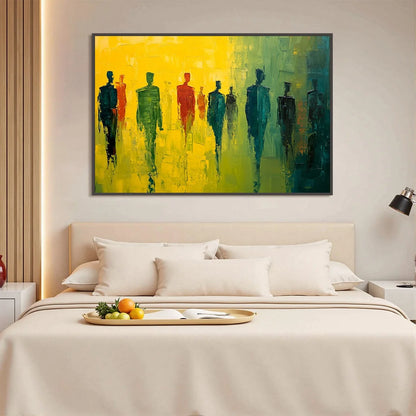GATHERING LIGHT: Vibrant Abstract Figurative Oil Painting | Figurative closeup, raised brushwork detail