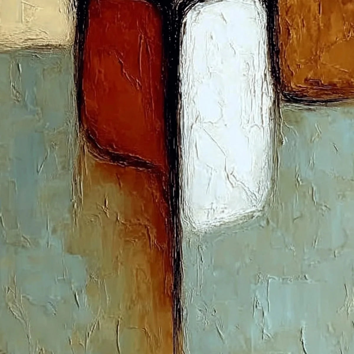GATHERING: Textured Wabi Sabi Abstract Figurative Painting | rolled canvas, ready for custom framing