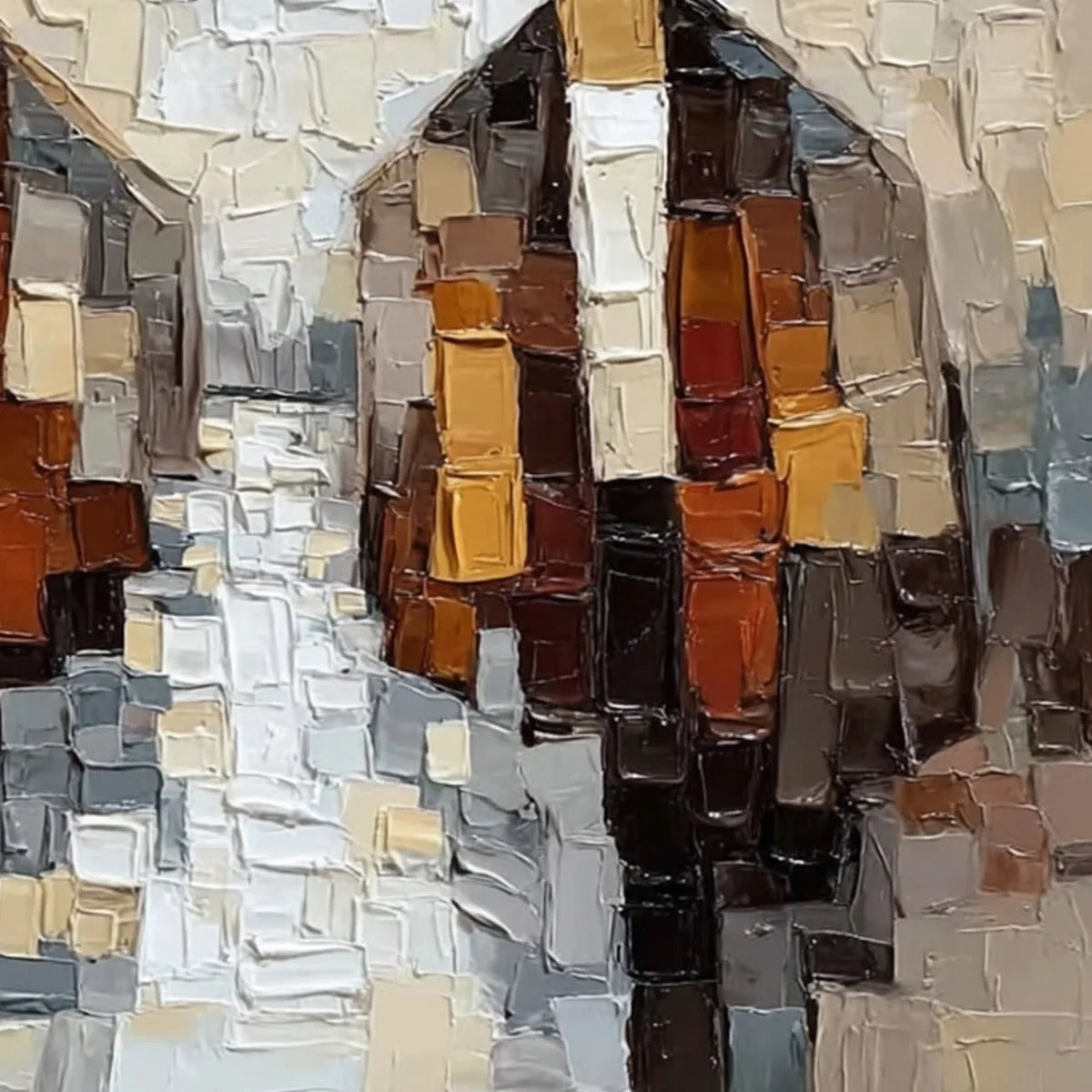 THE GENTLEMEN'S ACCORD: Textured Abstract Painting | rectangular format, hand-painted canvas edge