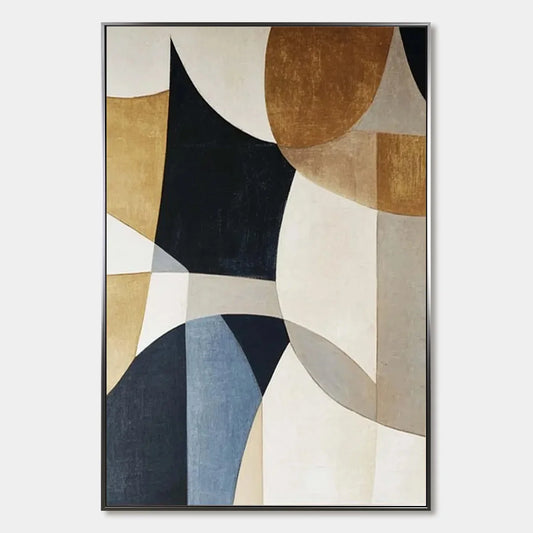 GEOMETRIC BALANCE: Abstract Minimalist Geometric Oil Painting | hanging in living room, Minimalist wall art