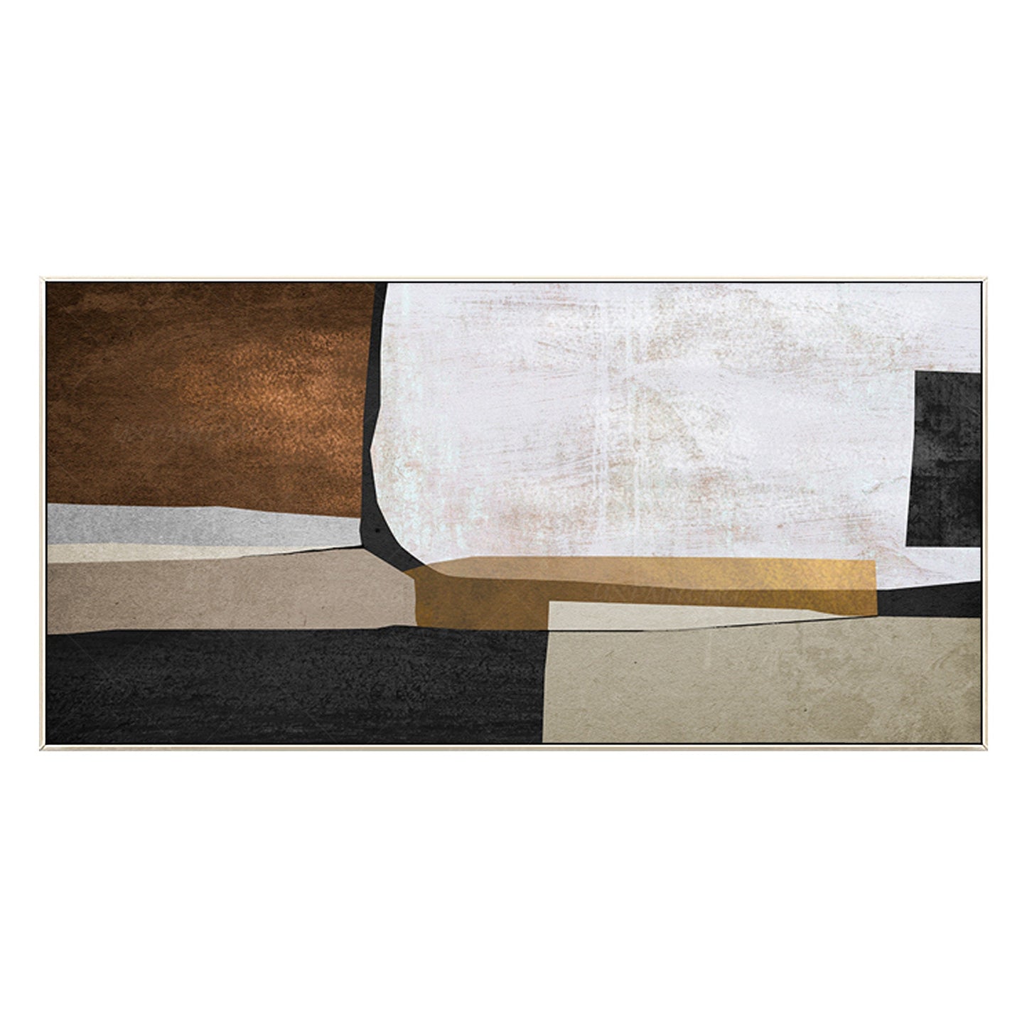 Geometrisch Abstract Digitale prints muurkunst ingelijst schilderij zwart en bru #17