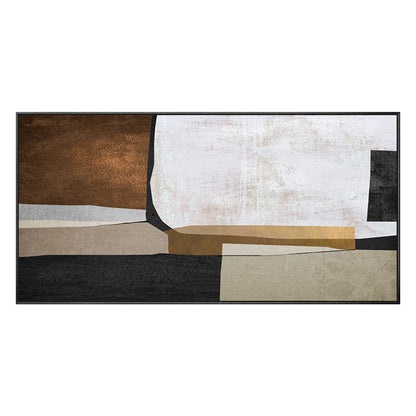 Geometrisch Abstract Digitale prints muurkunst ingelijst schilderij zwart en bru #18