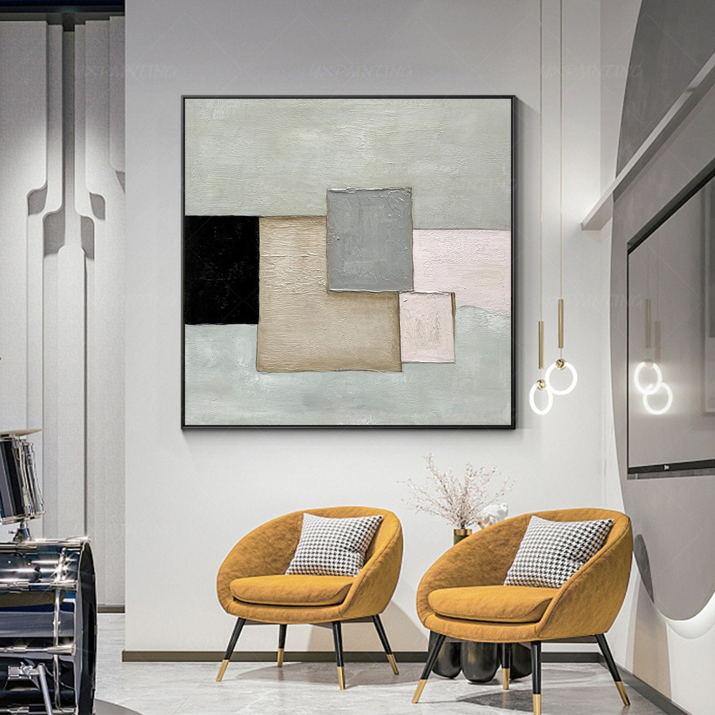 Geometrische muurkunst Boho kunst aan de muur kunst aan de grote muur abstracte  #1