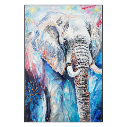 Getextureerde olifant schilderij op canvas: grote kleurrijke muurkunst #10